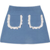 Lila Flower Skirt, Light Blue - Skirts - 1 - thumbnail