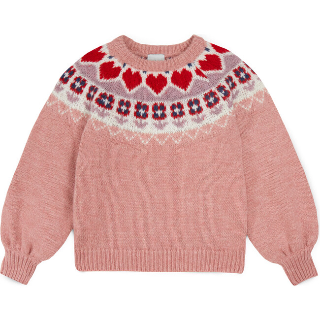 Greta Nordic Sweater, Nude Pink