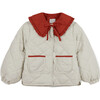 Giulia Collared Jacket, Ecru/Red Clay - Jackets - 1 - thumbnail