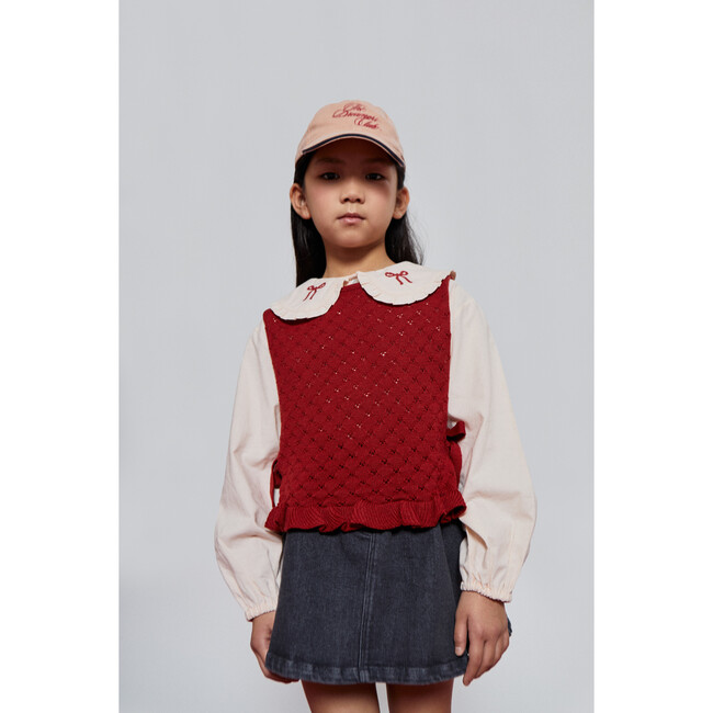 Maca Openwork Waistcoat, Red