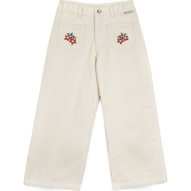Felicia Flower Pant, Ecru