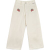Felicia Flower Pant, Ecru - Pants - 1 - thumbnail