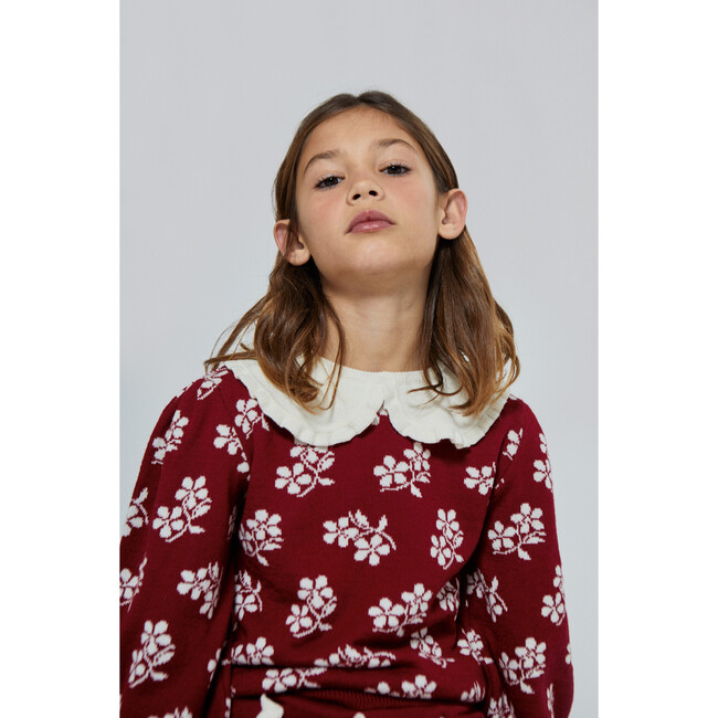 Lila Flower Sweater, Rio red