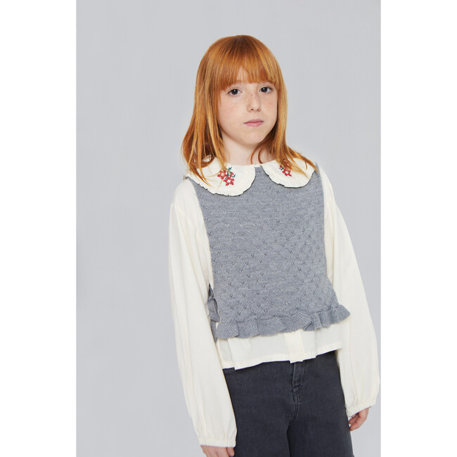 Felicia Flower Blouse, Ecru