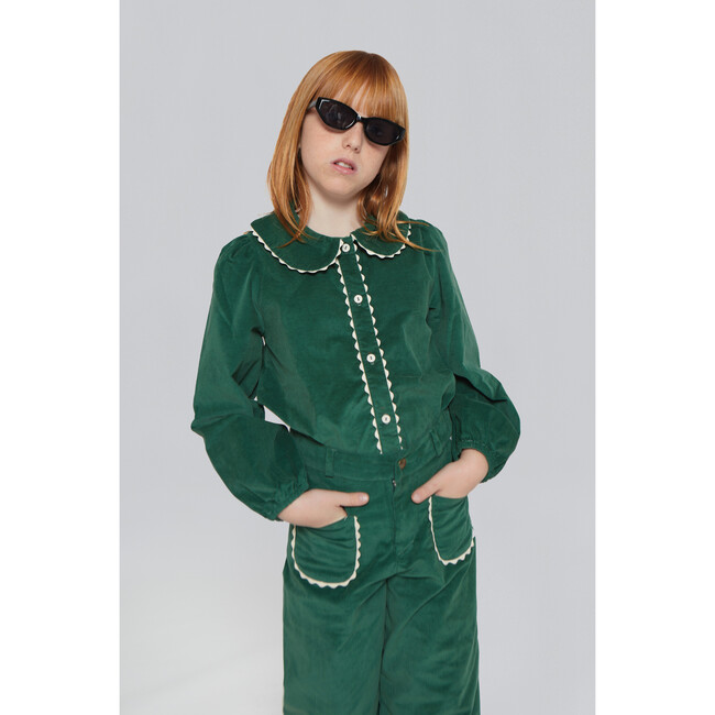 Emma Corduroy Blouse, Emerald Green