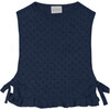 Maca Openwork Waistcoat, Dark Blue - Vests - 1 - thumbnail