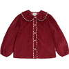 Emma Corduroy Blouse, Biking Red - Blouses - 1 - thumbnail
