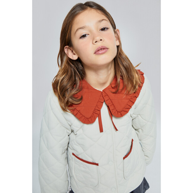 Giulia Collared Jacket, Ecru/Red Clay - Jackets - 3