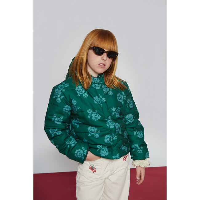 Gaia Flower Jacket, Emerald Green - Jackets - 3