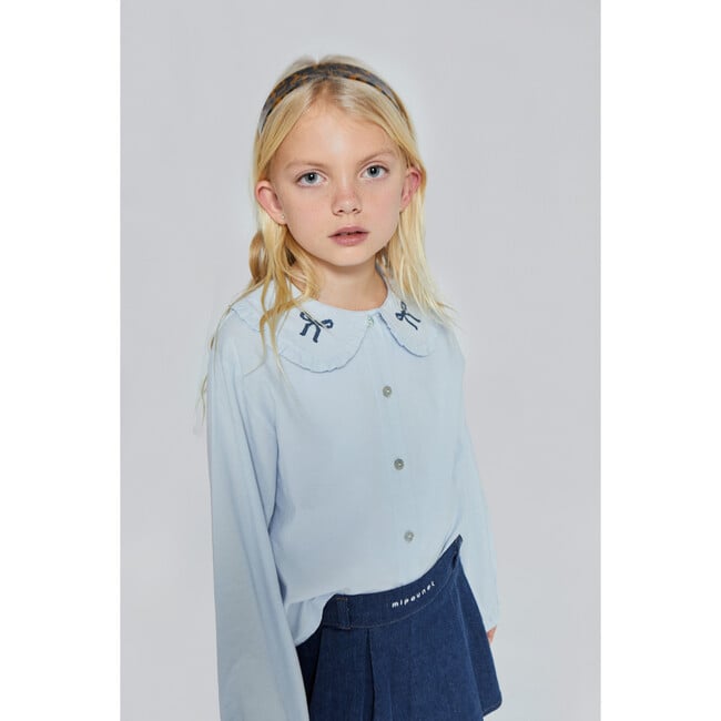 Felicia knot Blouse, Light Blue - Blouses - 3