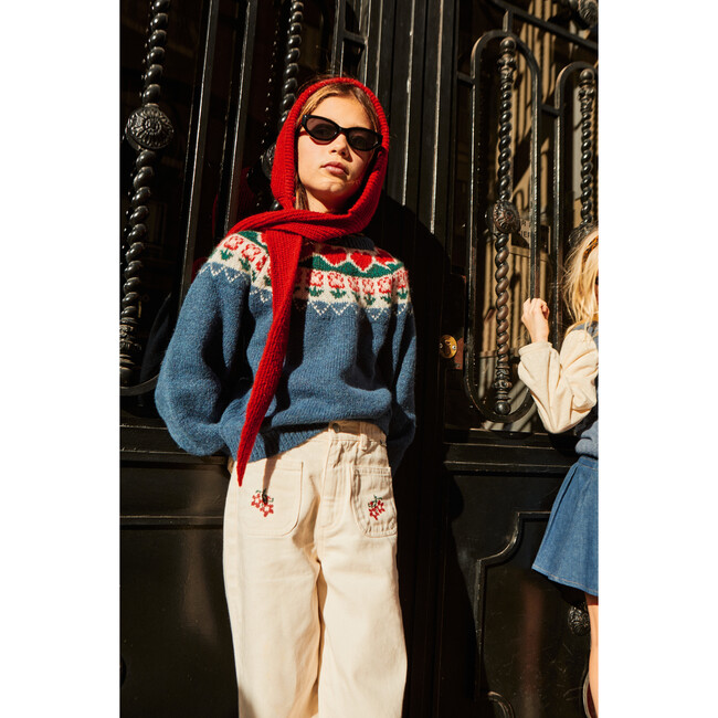 Greta Nordic Sweater, Dark Blue - Sweaters - 5