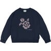Adela Felpa Sweatshirt, Dark Blue - Sweatshirts - 1 - thumbnail