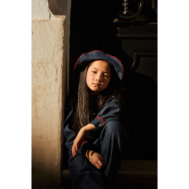 Cecilia Denim Hat, Blue - Hats - 4