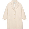 Ada Teddy Point Lapel Long Coat, Beige - Jackets - 1 - thumbnail
