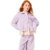 Gala Corduroy Point Collar Wavy Ribbon Trim Jacket, Mauve - Jackets - 3 - thumbnail