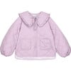 Giulia Oversized Collar Ruffle Trim Boxy Quilted Jacket, Mauve - Jackets - 2 - thumbnail