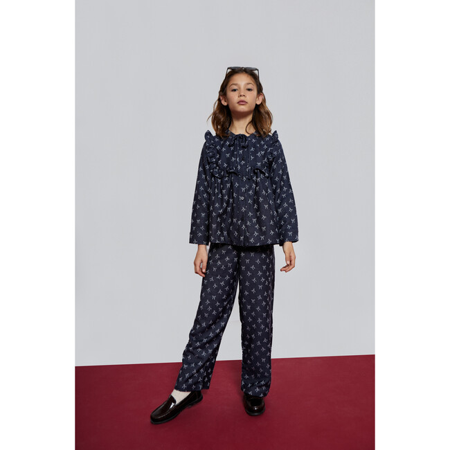 Amandine Blouse, Dark Blue - Blouses - 3