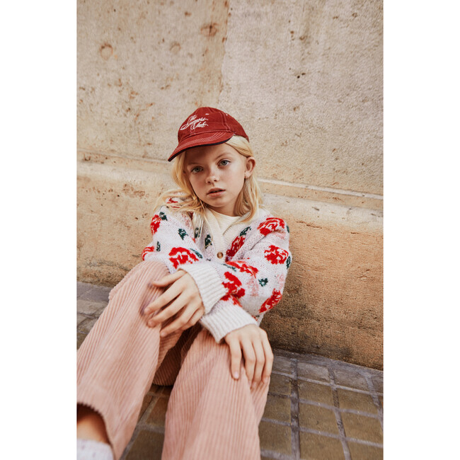 Alma Flower Sweater, Ecru/Rio Red - Sweaters - 4