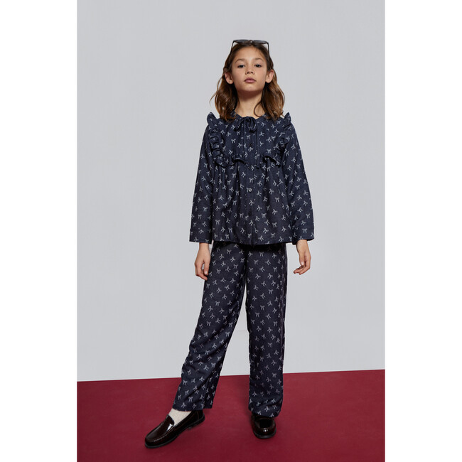 Amandine Blouse, Dark Blue - Blouses - 4