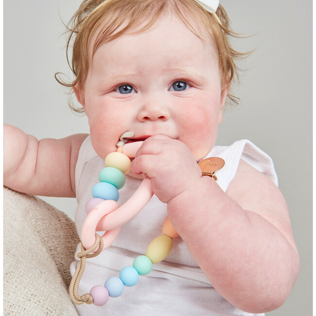 Rainbow Sherbet Arch Ring Teether + Clip Set