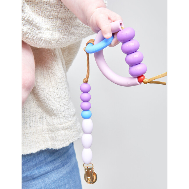 Plum Arch Ring Teether + Clip Set