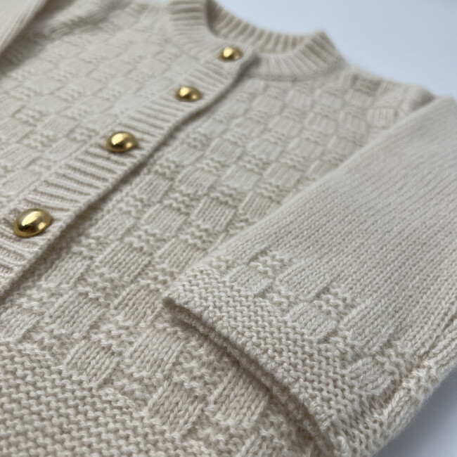 The Aspen Cashmere Baby Cardigan, Cream - Cardigans - 4