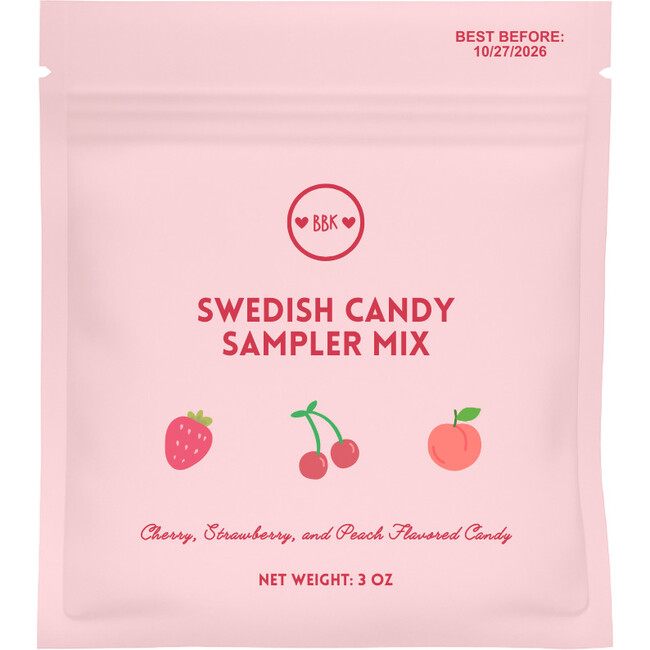 Swedish Candy Sampler Mix, Cherry, Strawberry, and Peach