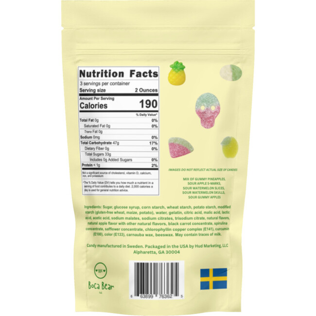 Swedish Candy Mix, Sour Apple, Pineapple, and Watermelon - Favors - 3