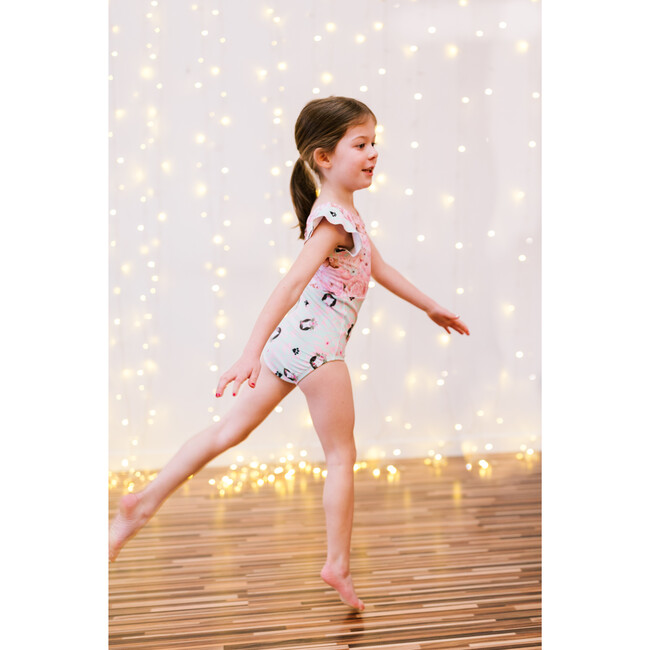 Two Tone Flutter Sleeve Leotard Western and Kitty Bows