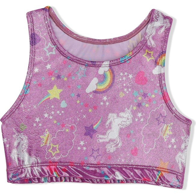 Lavender Unicorn Sports Bra Crop