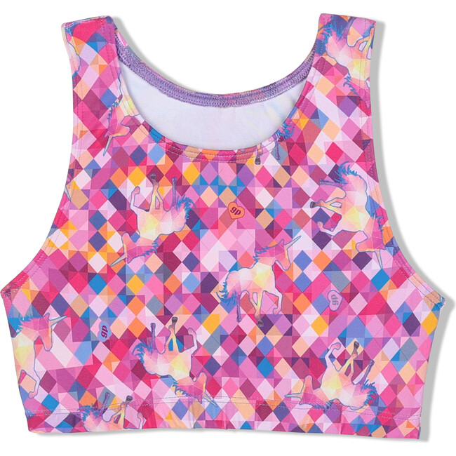 Mosaic Unicorn Sports Bra Crop