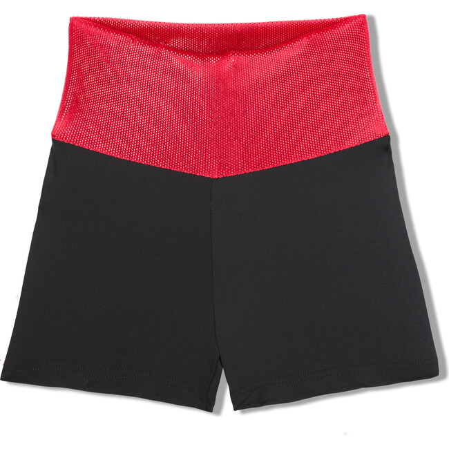 Black Shorts with Red Dizzy Velvet Waist