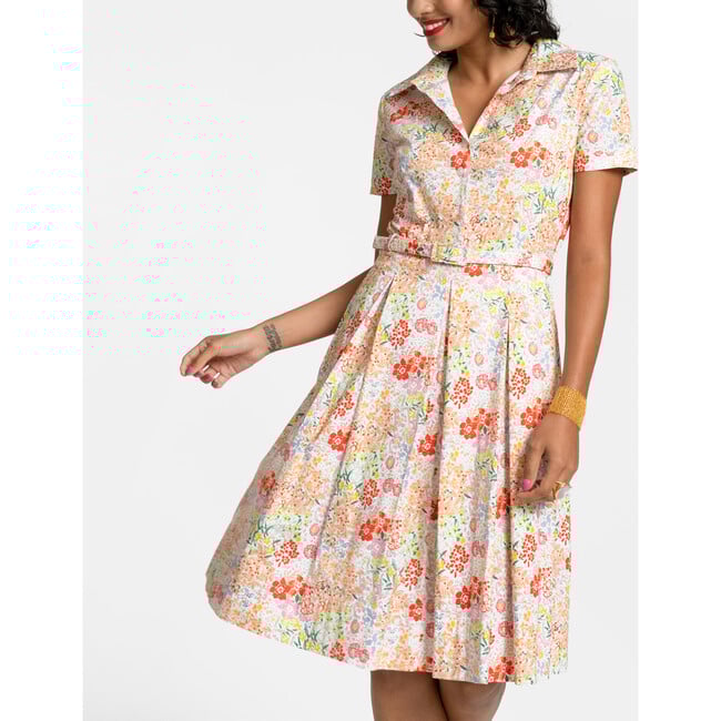 Women's Isabella Belted Dress Prospect Park, Orange/Multi - Dresses - 2