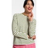Womne's Striped Top, Oyster Thick/Green Thin - Base Layers - 2 - thumbnail