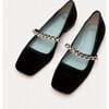 Precious Mary Jane Velvet, Black - Mary Janes - 3 - thumbnail