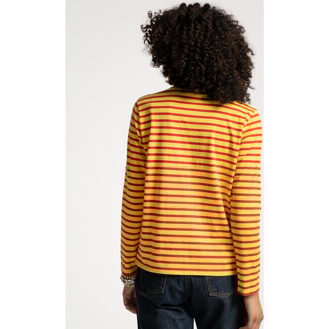 Women's Striped Top, Yellow Thick/Red Thin - Base Layers - 3