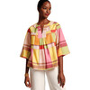 Women's Easy Top Colorblock Plaid, Yellow/Multi - T-Shirts - 1 - thumbnail