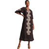 Women's Charming Caftan Maxi Gambit, Black/Multi - Dresses - 1 - thumbnail