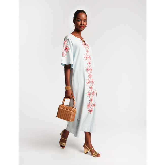 Women's Charming Caftan Maxi Gambit, Light Blue/Multi