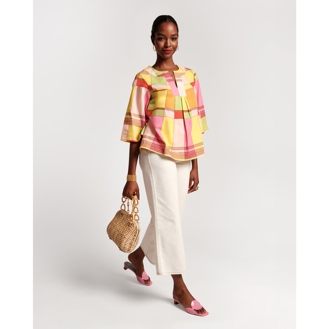 Women's Easy Top Colorblock Plaid, Yellow/Multi - T-Shirts - 3