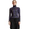 Turtle Neck Lycra Top, Purple Multi - Blouses - 1 - thumbnail