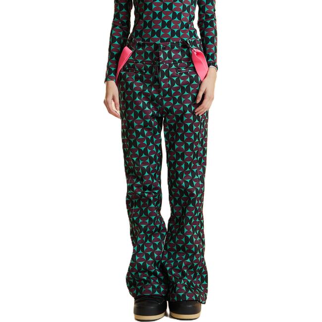 Turtle Neck Lycra Top, Burgundy/Green