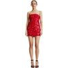 Strapless Sequin Mini Dress, Red - Dresses - 1 - thumbnail