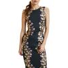 Sleeveless Bonded Midi Dress, Black/Gold - Dresses - 1 - thumbnail