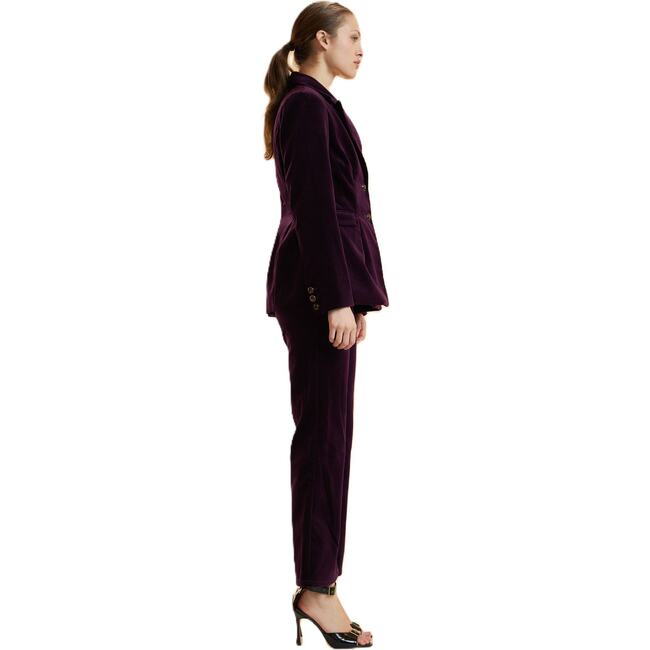 Velveteen Fitted Blazer, Purple