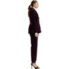 Velveteen Fitted Blazer, Purple - Blazers & Sport Coats - 2