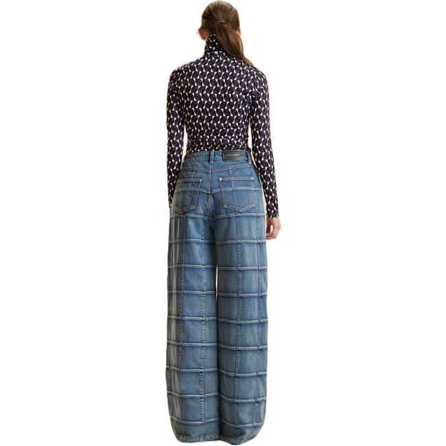 Turtle Neck Lycra Top, Geo Multi - Blouses - 3