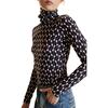Turtle Neck Lycra Top, Geo Multi - Blouses - 4 - thumbnail