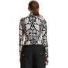 Turtle Neck Lycra Top, Black/White - Blouses - 3