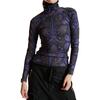 Turtle Neck Lycra Top, Purple Multi - Blouses - 4 - thumbnail